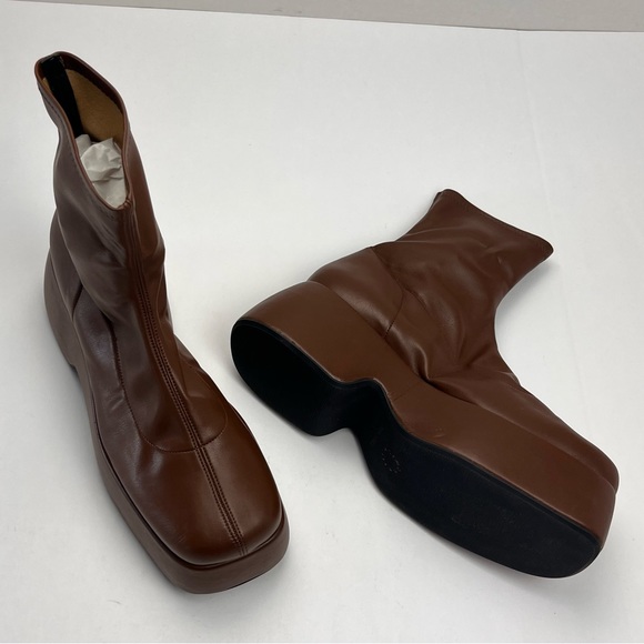 Simon Miller Hustler Vegan Leather Ankle Boot Women SZ 40 10 Brown Platform NWOT - Picture 15 of 15